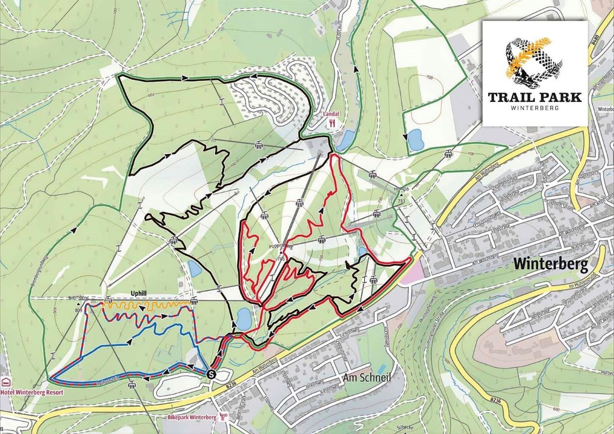 Mountainbike Trailpark Winterberg Übersichtskarte